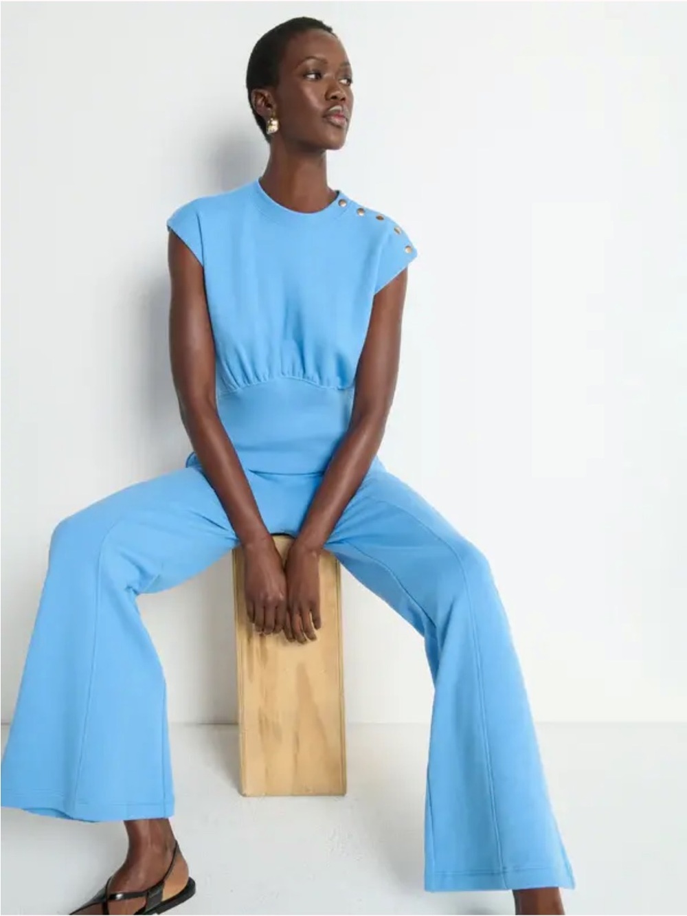 Nation $198 Reese Glare leg Sweatpant in laguna blue - Picture 5 of 6